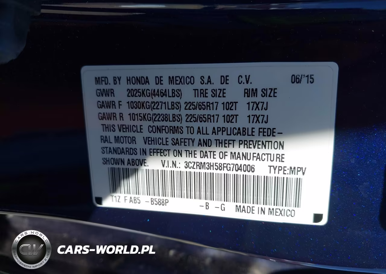 2015 Honda Cr-V Ex VIN:3CZRM3H58FG704006 - 9