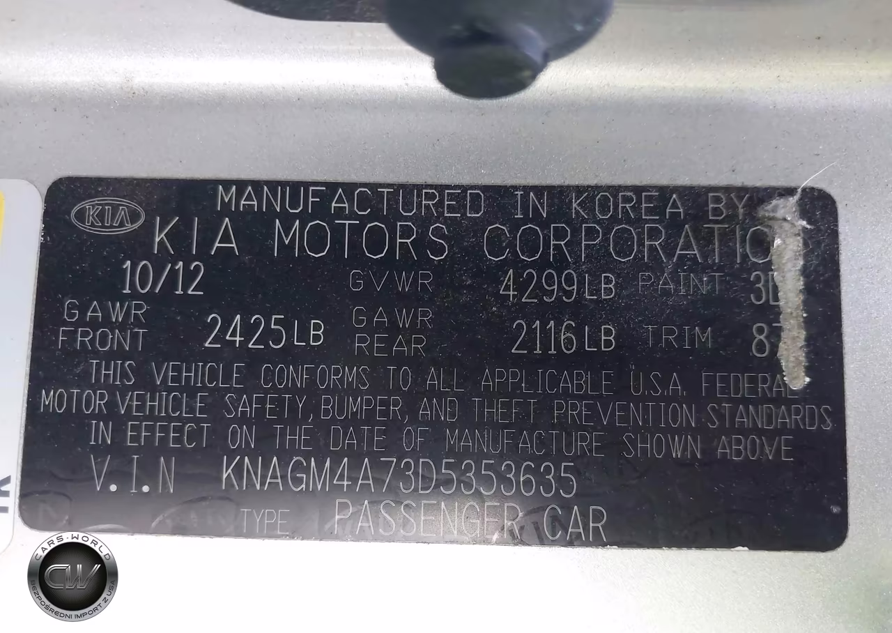 2013 Kia Optima Lx VIN:KNAGM4A73D5353635 - 9