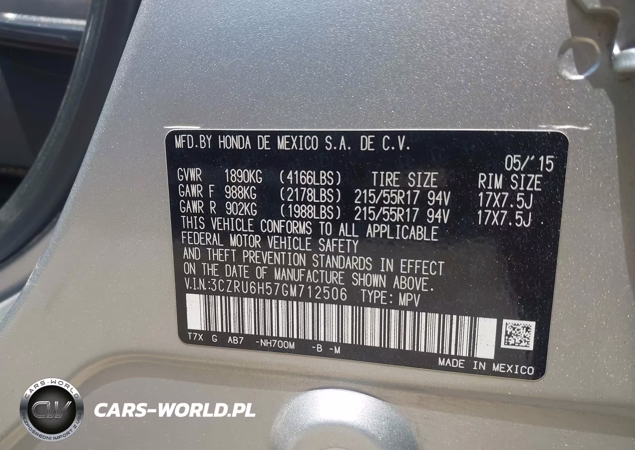 2016 Honda Hr-V Ex VIN:3CZRU6H57GM712506 - 9