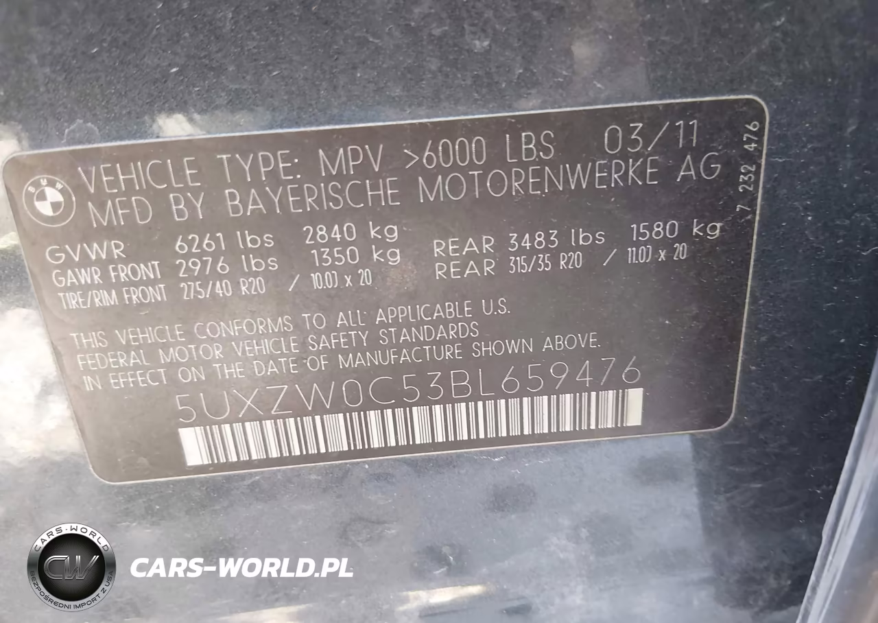 2011 BMW X5 xDrive35D VIN:5UXZW0C53BL659476 - 9