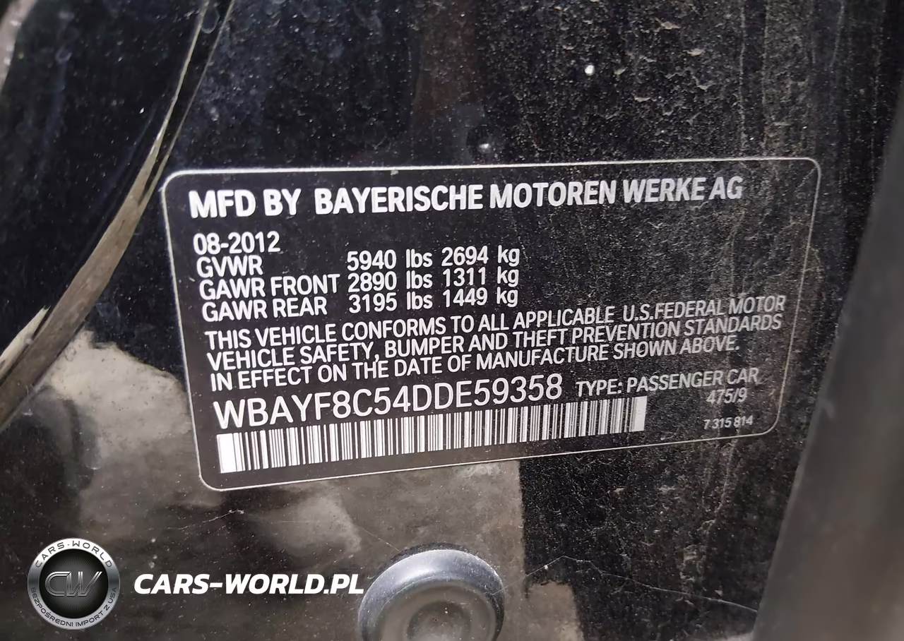 2013 BMW 750Li xDrive VIN:WBAYF8C54DDE59358 - 9