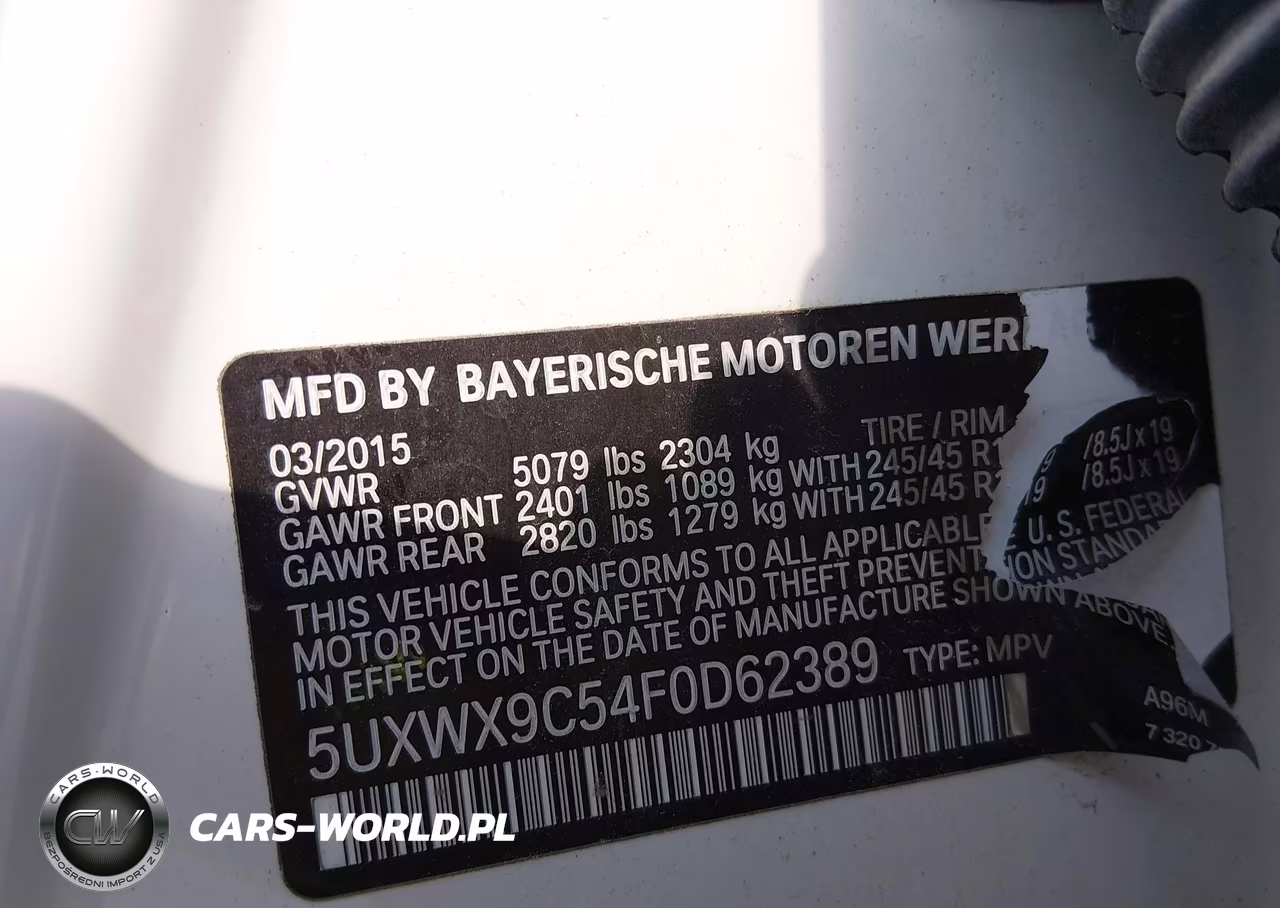 2015 BMW X3 xDrive28I VIN:5UXWX9C54F0D62389 - 9