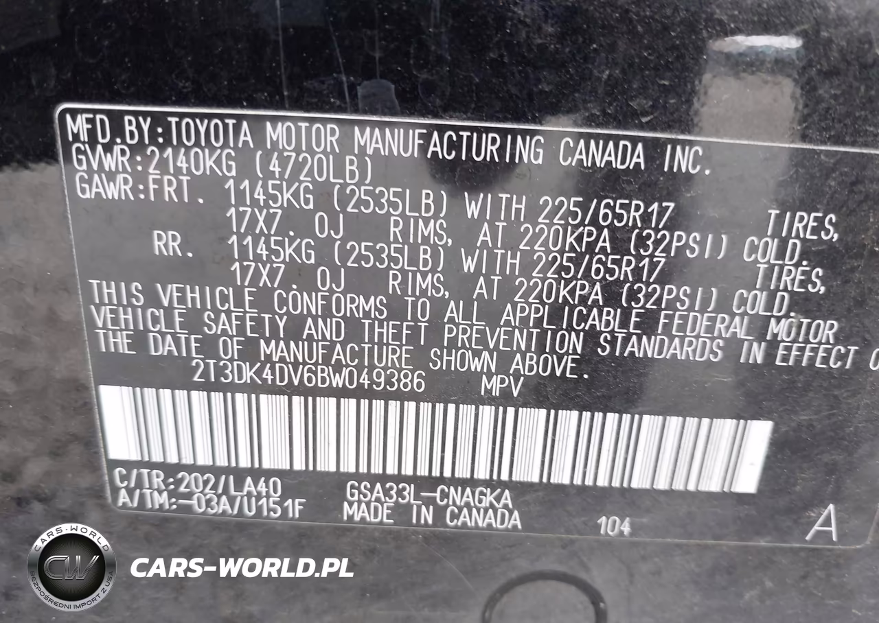 2011 Toyota Rav4 Limited V6 VIN:2T3DK4DV6BW049386 - 9