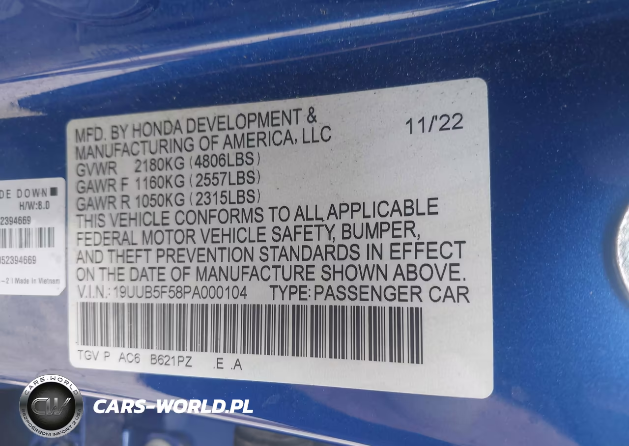 2023 Acura Tlx A-Spec Package VIN:19UUB5F58PA000104 - 9