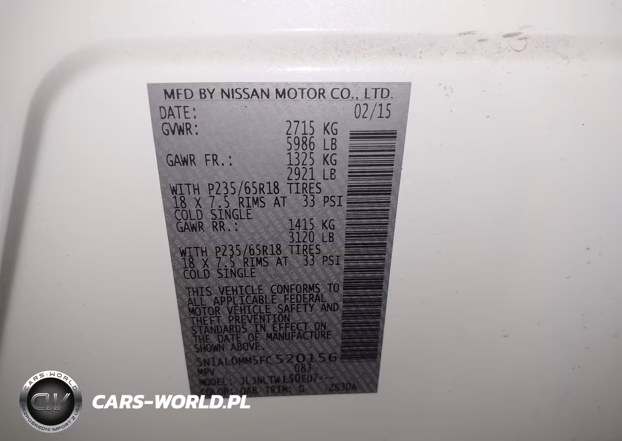 2015 Infiniti Qx60 VIN:5N1AL0MM5FC520156 - 9