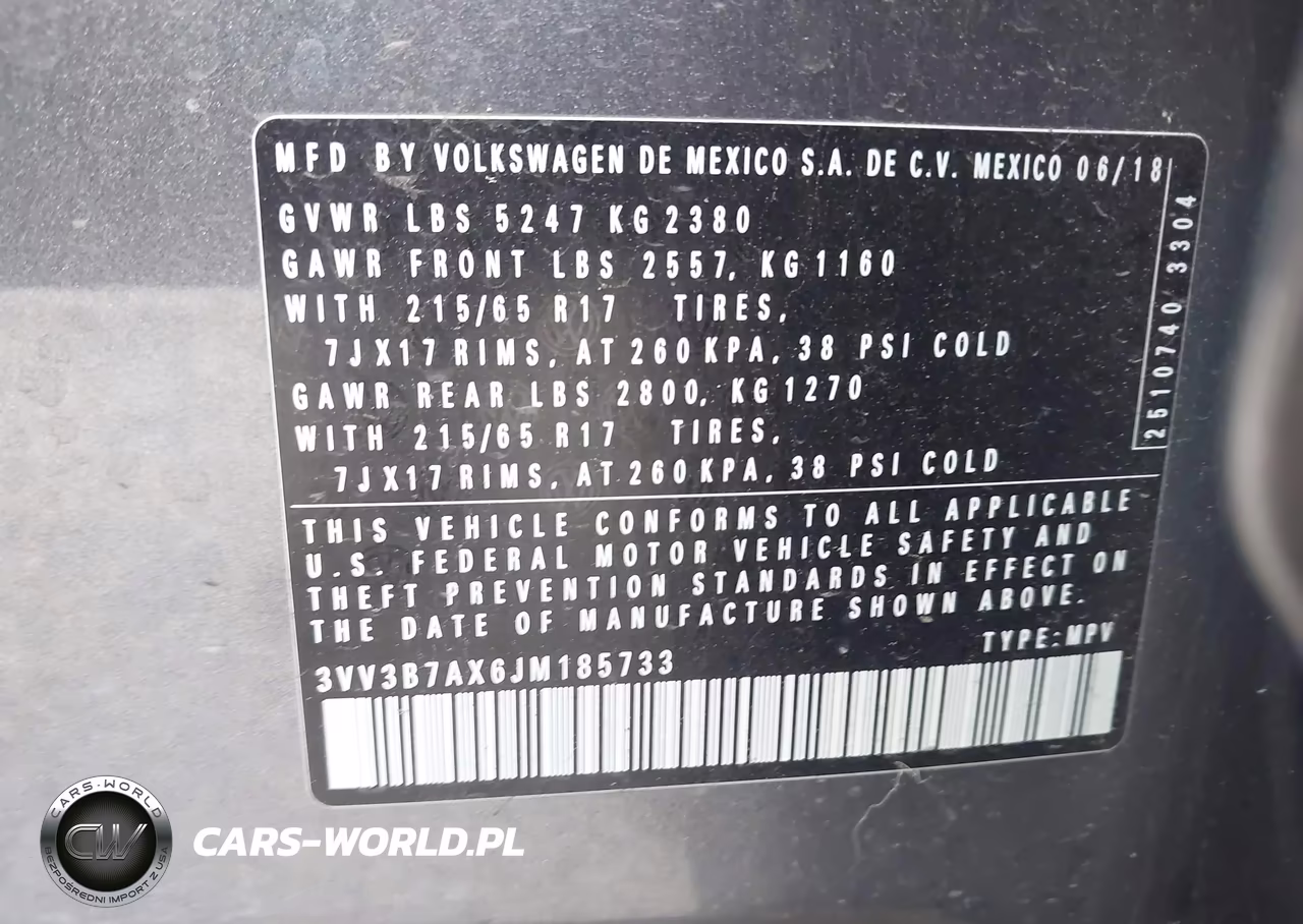 2018 Volkswagen Tiguan 2.0T Se-2.0T Sel VIN:3VV3B7AX6JM185733 - 9
