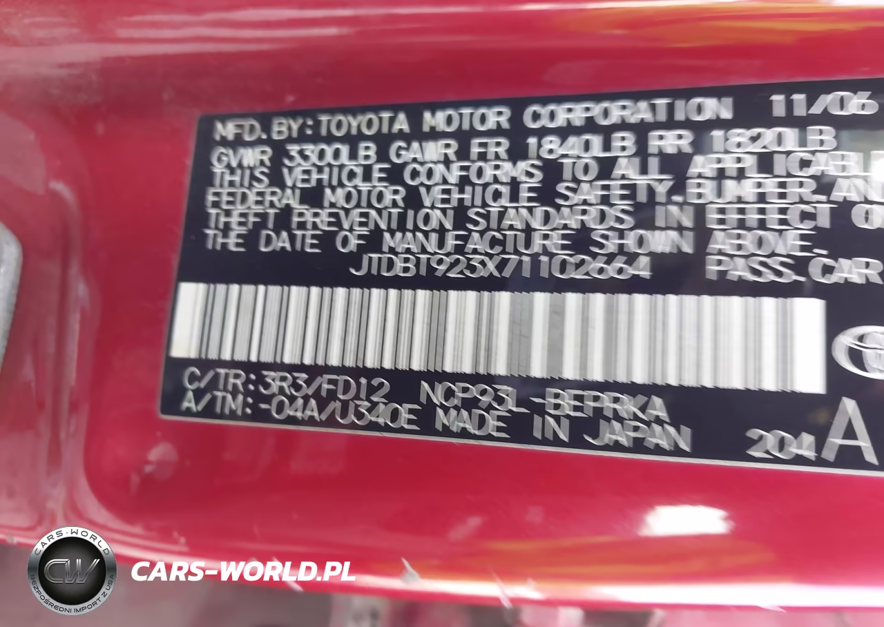 2007 Toyota Yaris VIN:JTDBT923X71102664 - 9