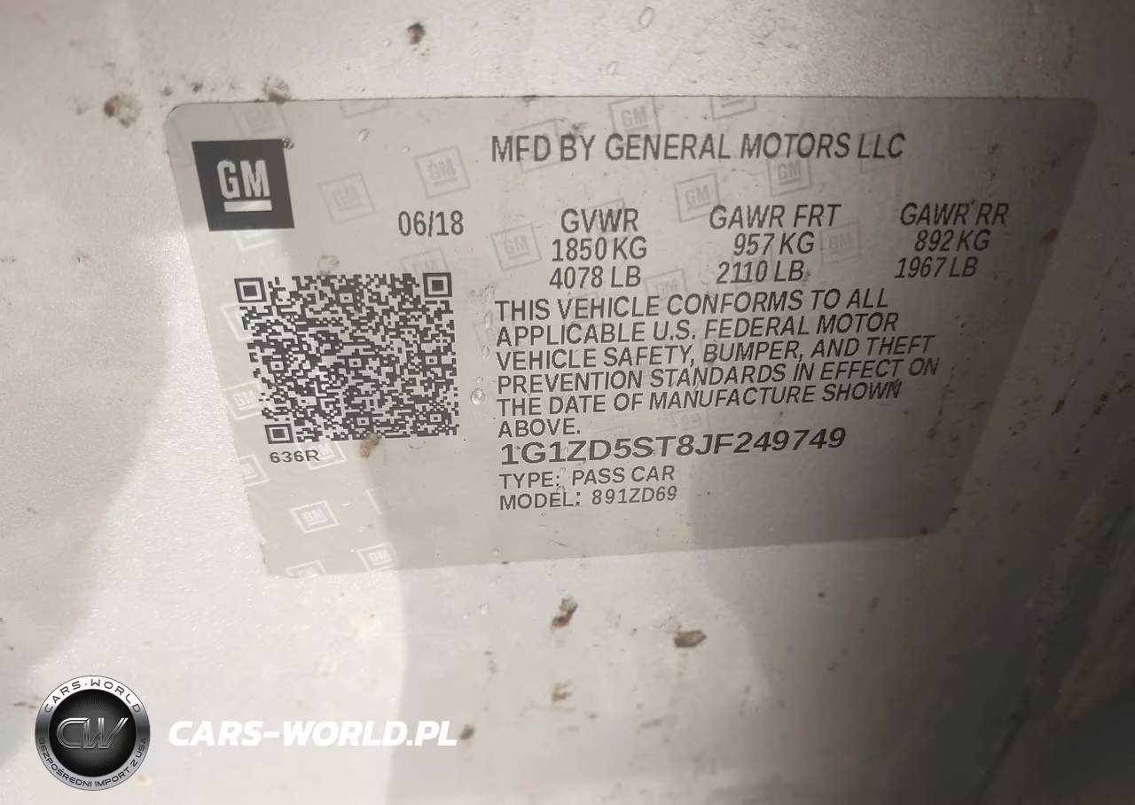 2018 Chevrolet Malibu Lt VIN:1G1ZD5ST8JF249749 - 9