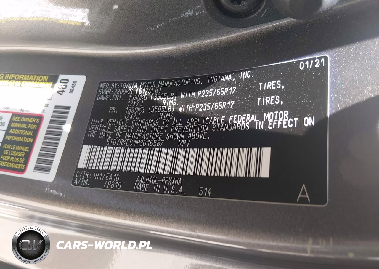 2021 Toyota Sienna Xle VIN:5TDYRKEC1MS016587 - 9