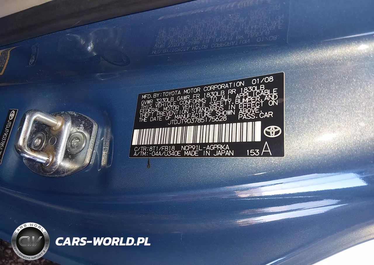 2008 Toyota Yaris VIN:JTDJT903785175628 - 9