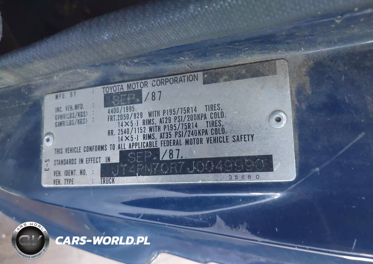 1988 Toyota Pickup Xtracab Rn70 Dlx VIN:JT4RN70R7J0049990 - 9