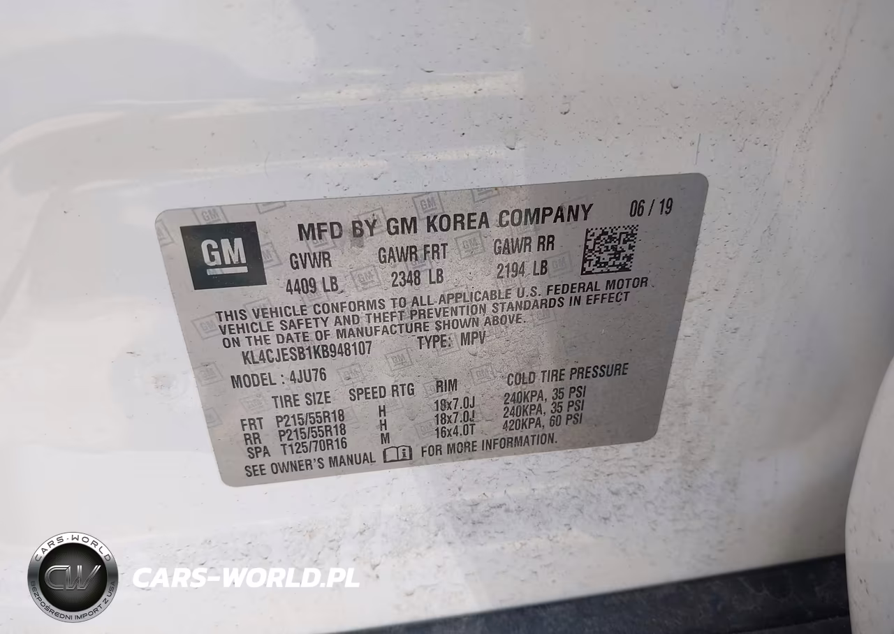 2019 Buick Encore Awd Preferred VIN:KL4CJESB1KB948107 - 9