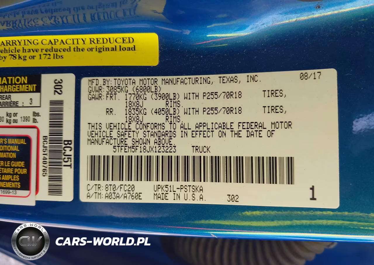 2018 Toyota Tundra Sr5 4.6L V8 VIN:5TFEM5F18JX123223 - 9
