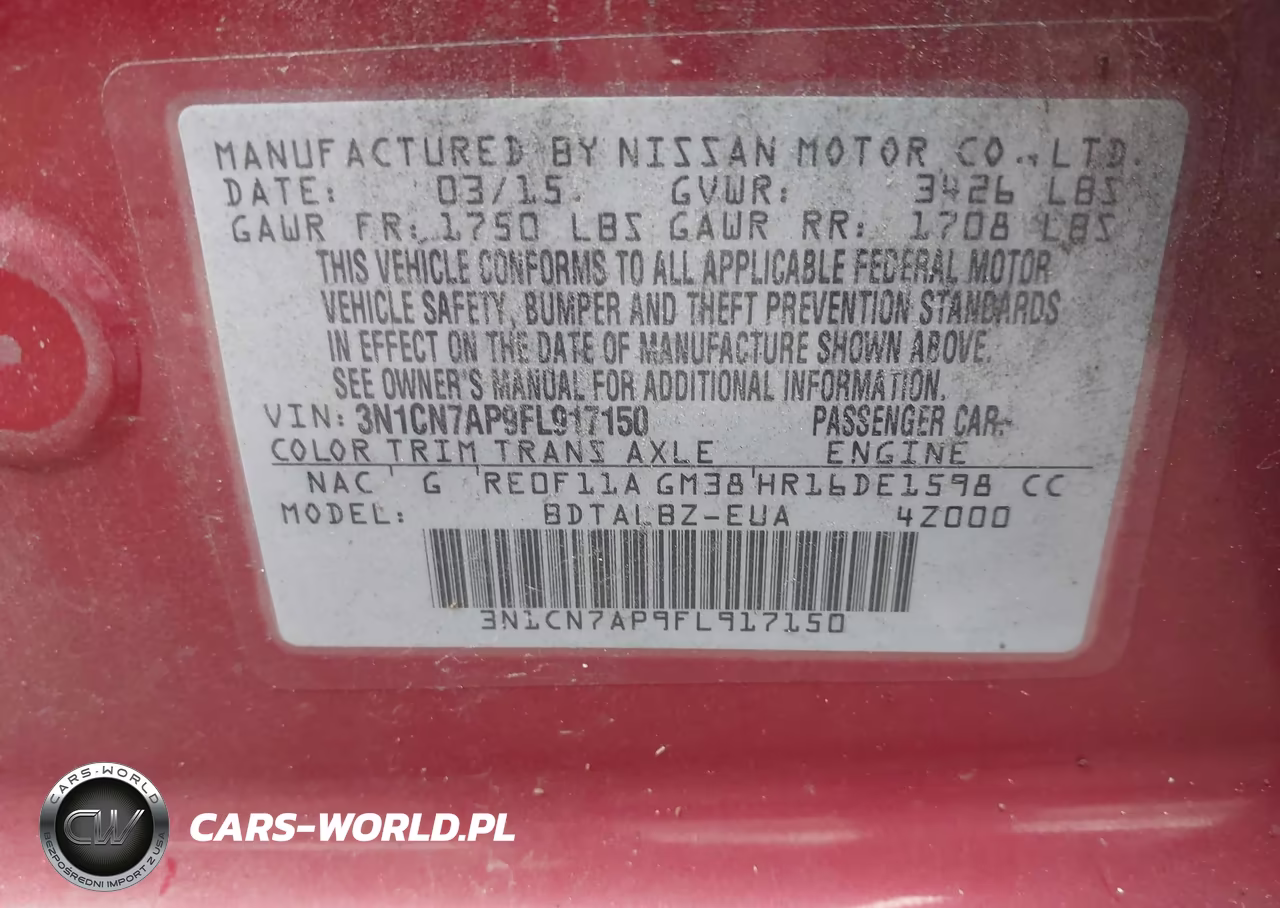 2015 Nissan Versa 1.6 Sv VIN:3N1CN7AP9FL917150 - 9