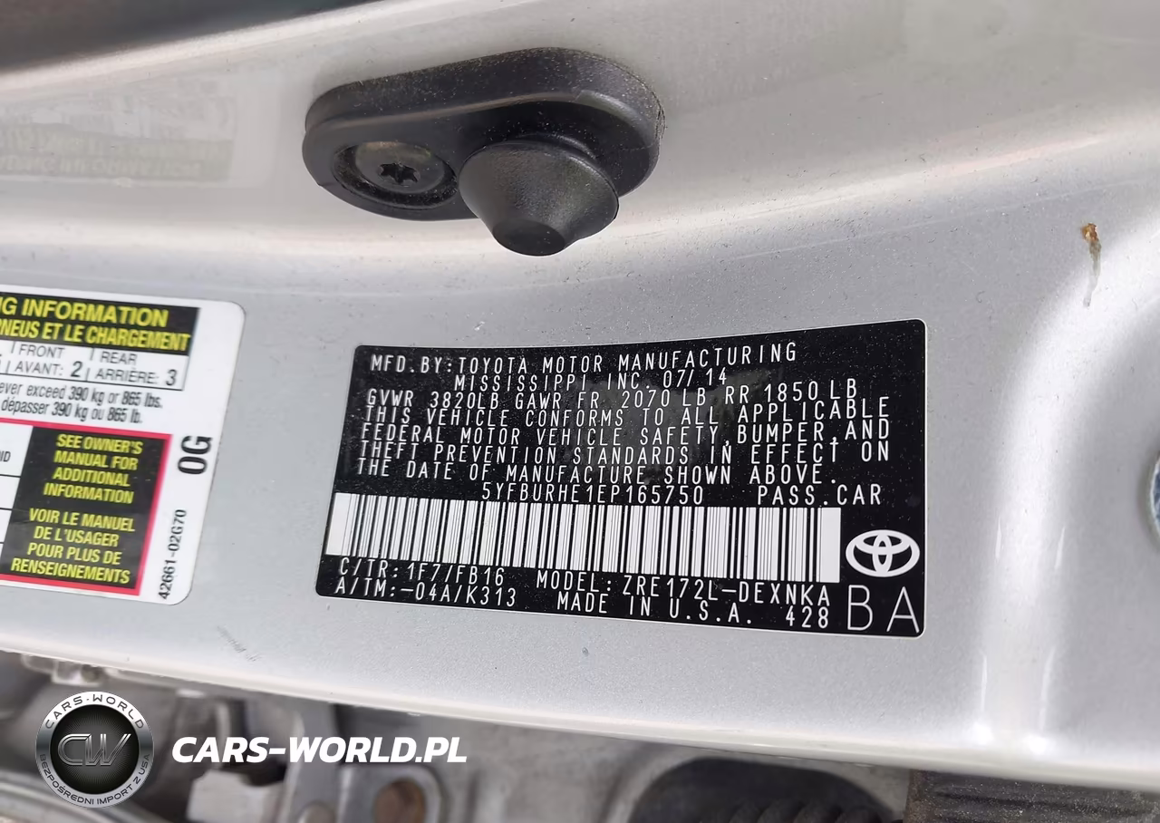 2014 Toyota Corolla Le VIN:5YFBURHE1EP165750 - 9