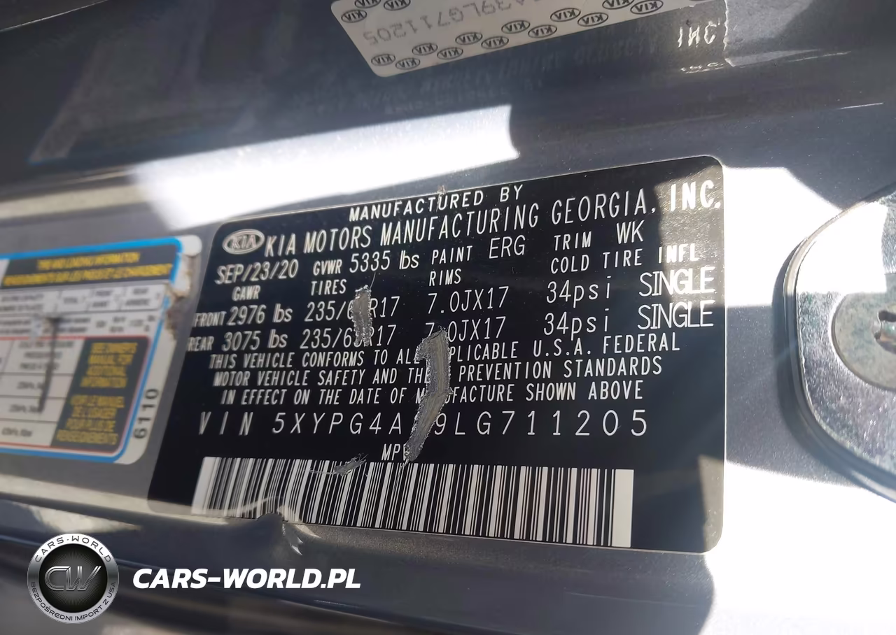 2020 Kia Sorento 2.4L Lx VIN:5XYPG4A39LG711205 - 9