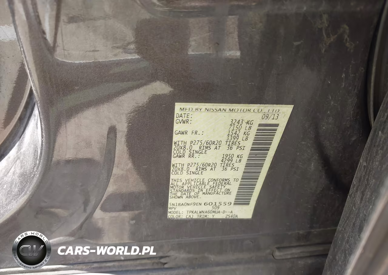 2014 Nissan Armada Platinum VIN:5N1BA0NF9EN601559 - 9