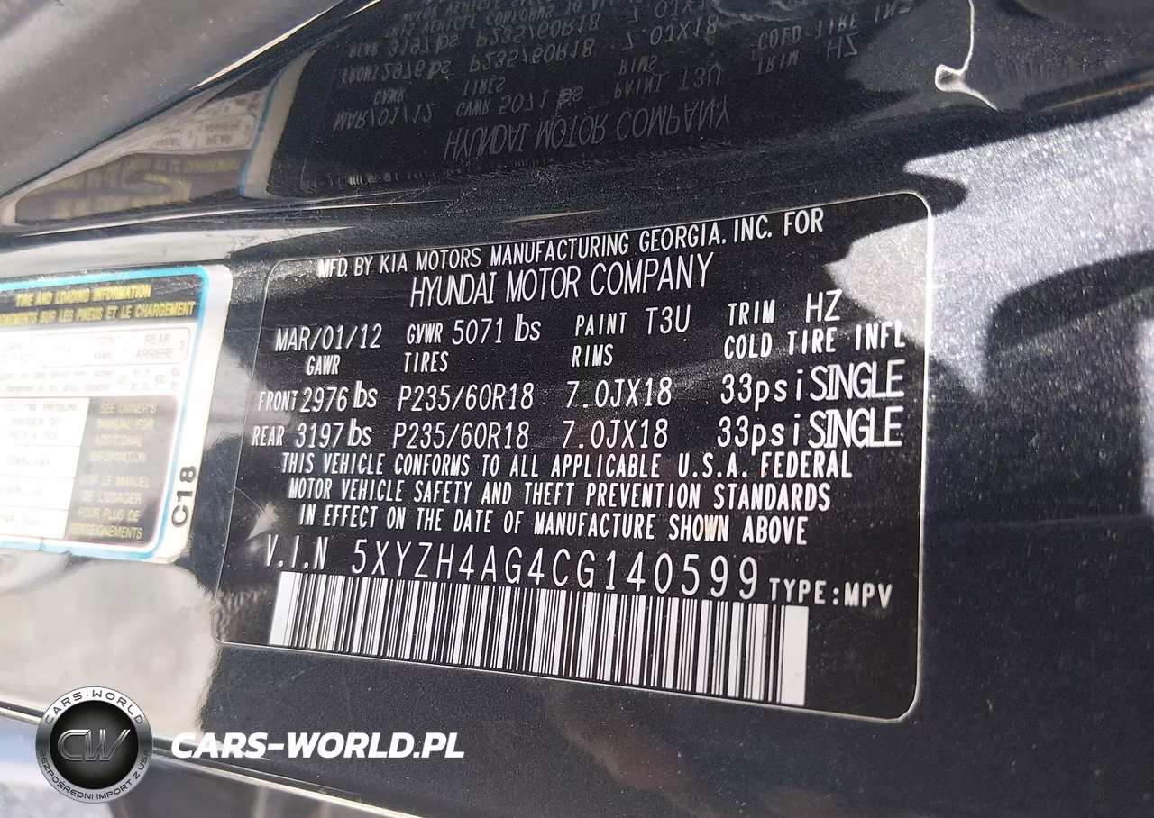 2012 Hyundai Santa Fe Se VIN:5XYZH4AG4CG140599 - 9