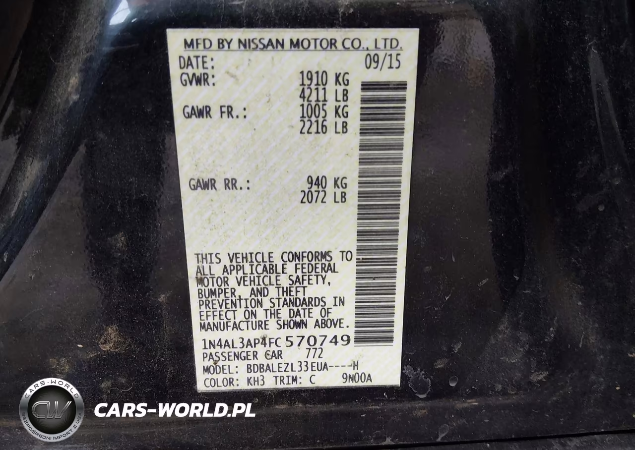 2015 Nissan Altima 2.5 S VIN:1N4AL3AP4FC570749 - 9