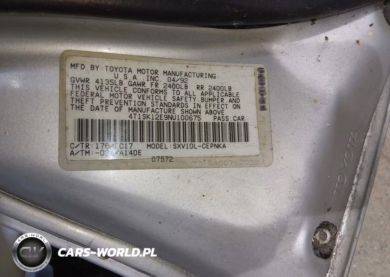 1992 Toyota Camry Le VIN:4T1SK12E9NU100675 - 9