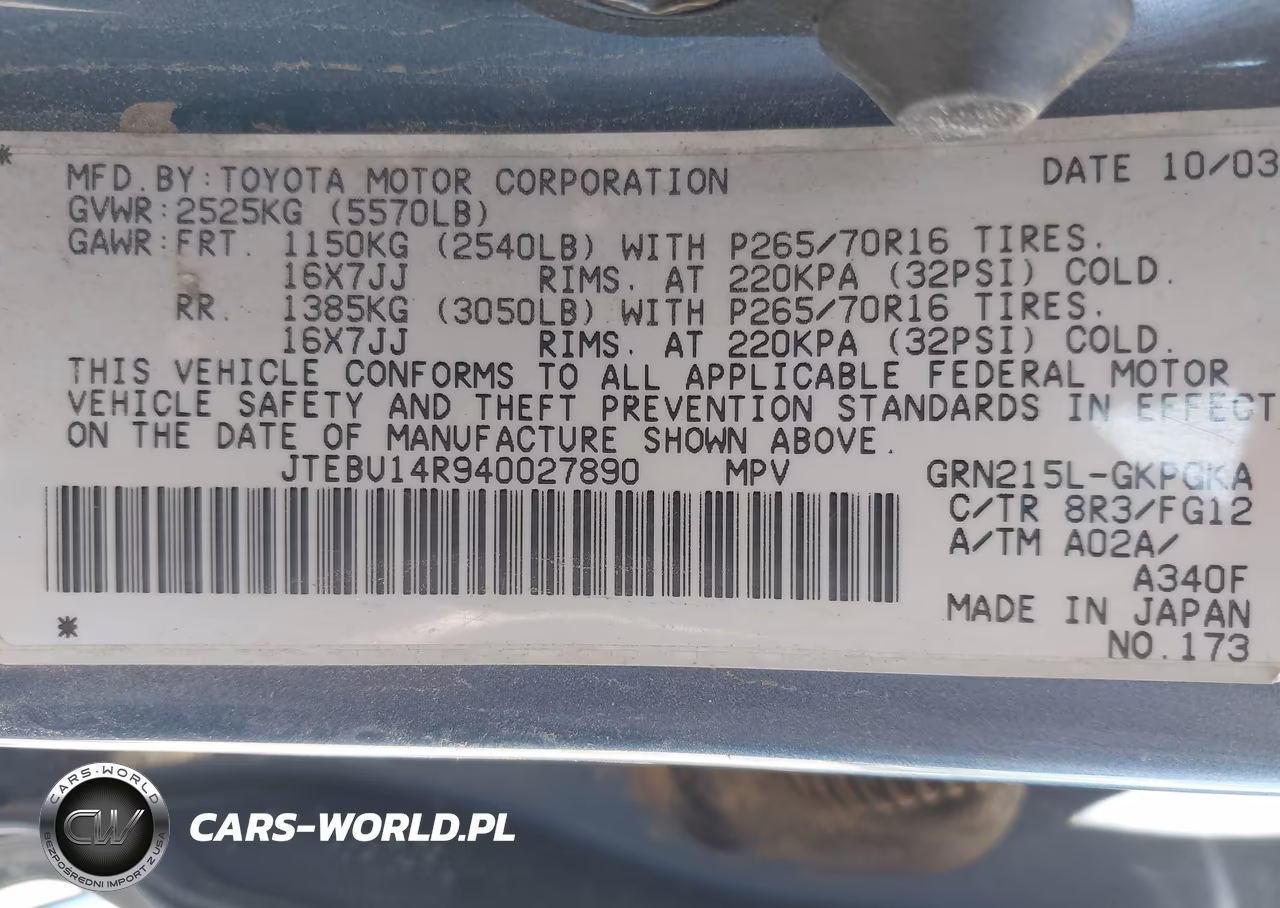 2004 Toyota 4Runner Sr5 V6 VIN:JTEBU14R940027890 - 9