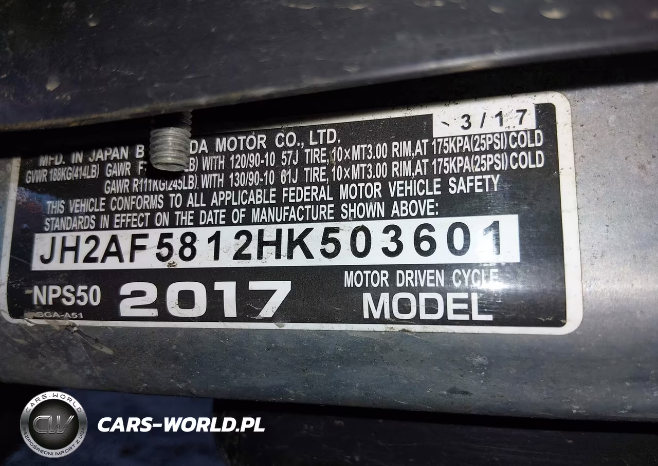 2017 Honda Nps50 VIN:JH2AF5812HK503601 - 10
