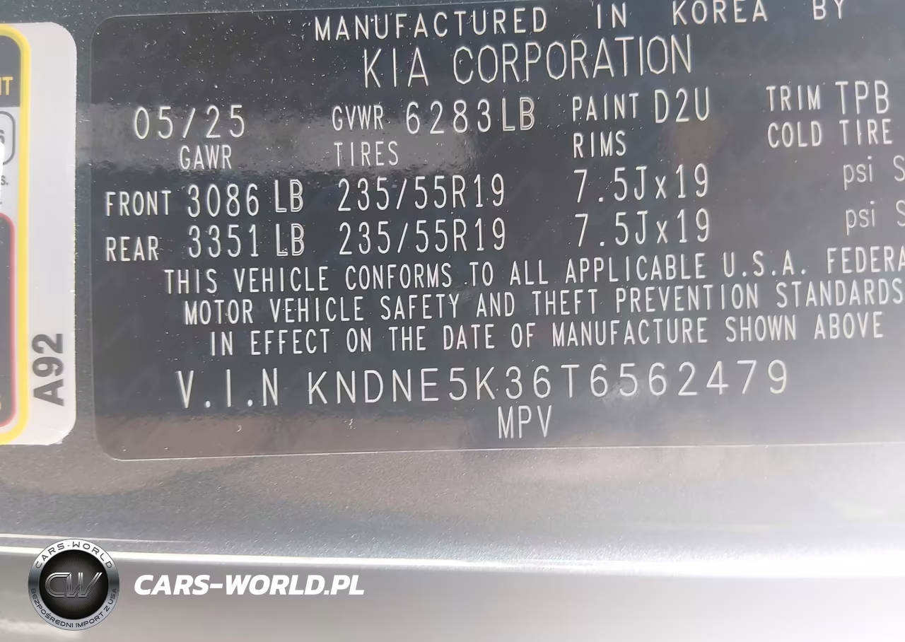 2026 Kia Carnival Mpv Sx VIN:KNDNE5K36T6562479 - 9