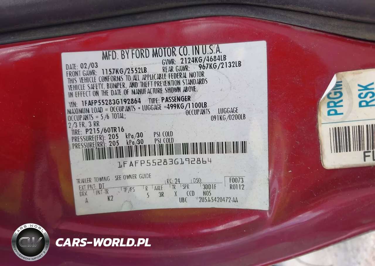 2003 Ford Taurus Ses VIN:1FAFP55283G192864 - 9