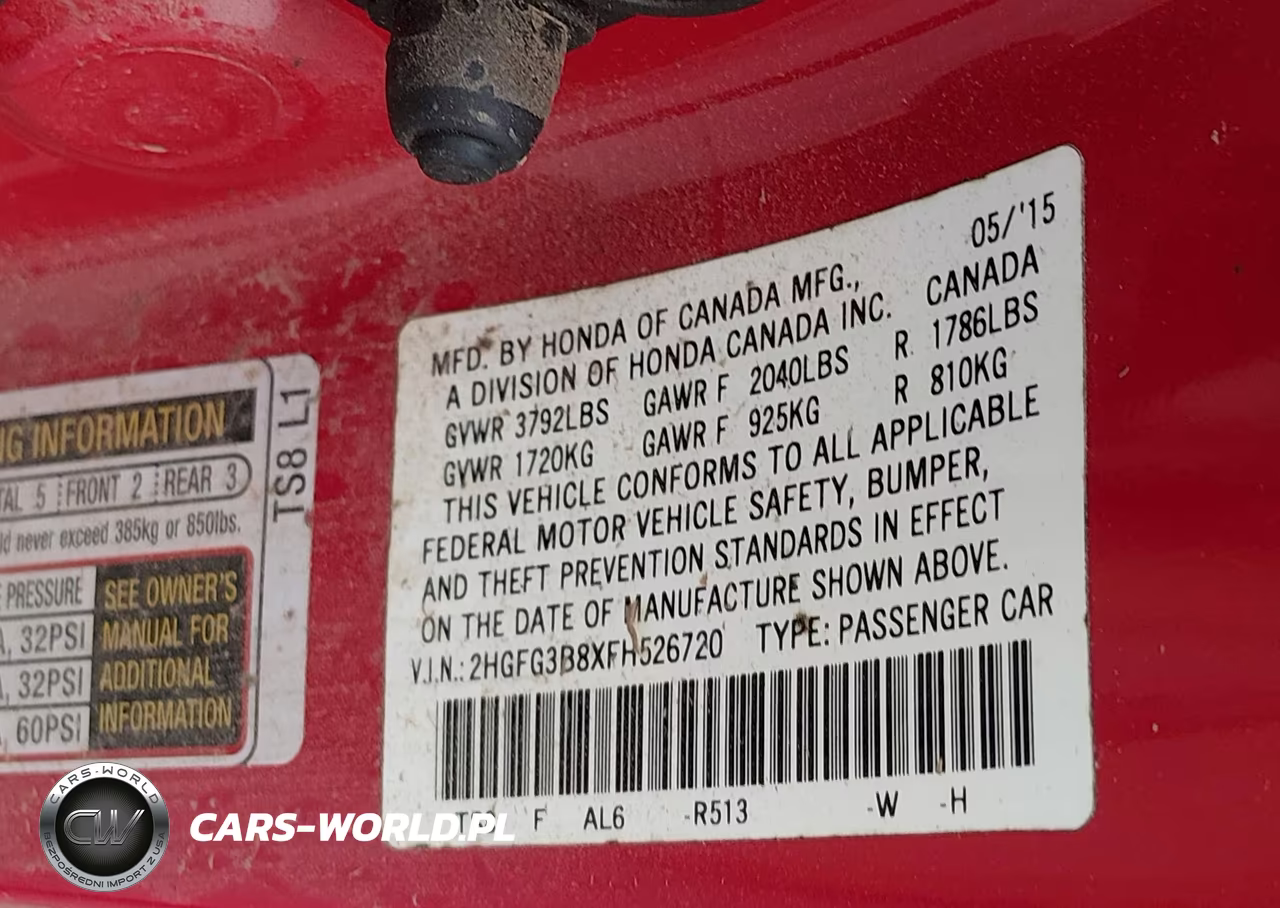 2015 Honda Civic Ex VIN:2HGFG3B8XFH526720 - 9