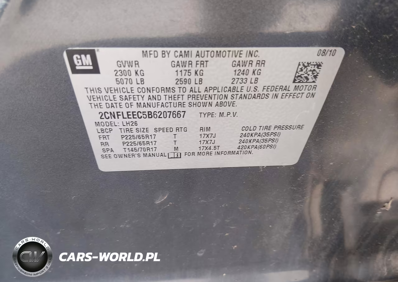 2011 Chevrolet Equinox Lt W-1Lt VIN:2CNFLEEC5B6207667 - 9