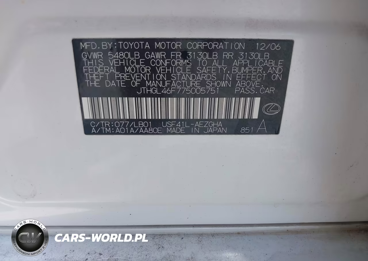 2007 Lexus Ls 460 L VIN:JTHGL46F775005751 - 9