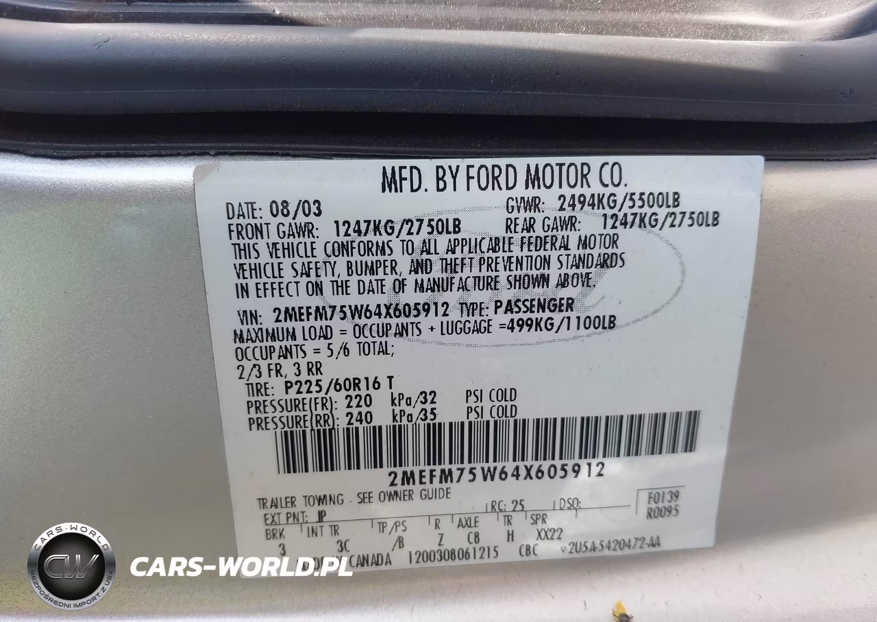 2004 Mercury Grand Marquis Ls VIN:2MEFM75W64X605912 - 9
