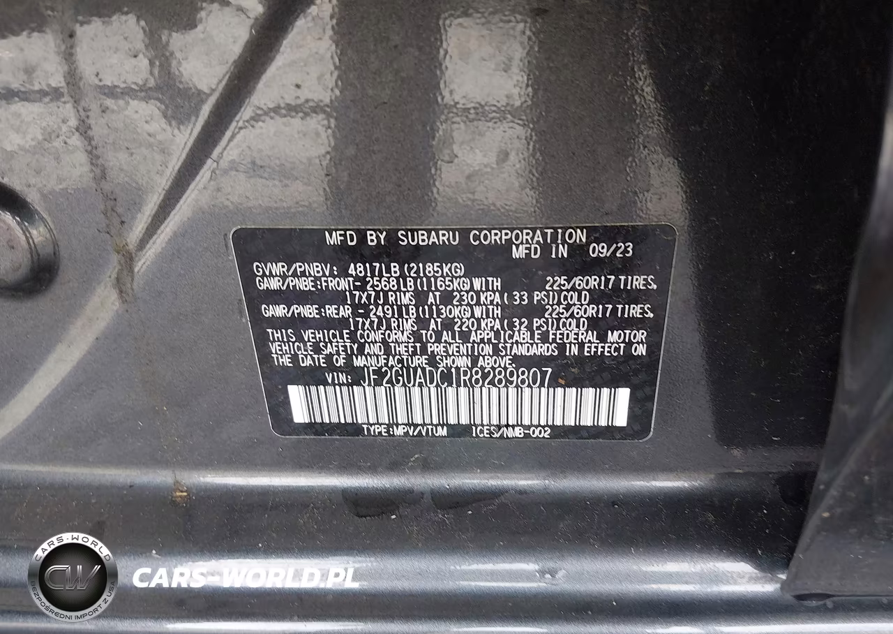2024 Subaru Crosstrek Premium VIN:JF2GUADC1R8289807 - 9