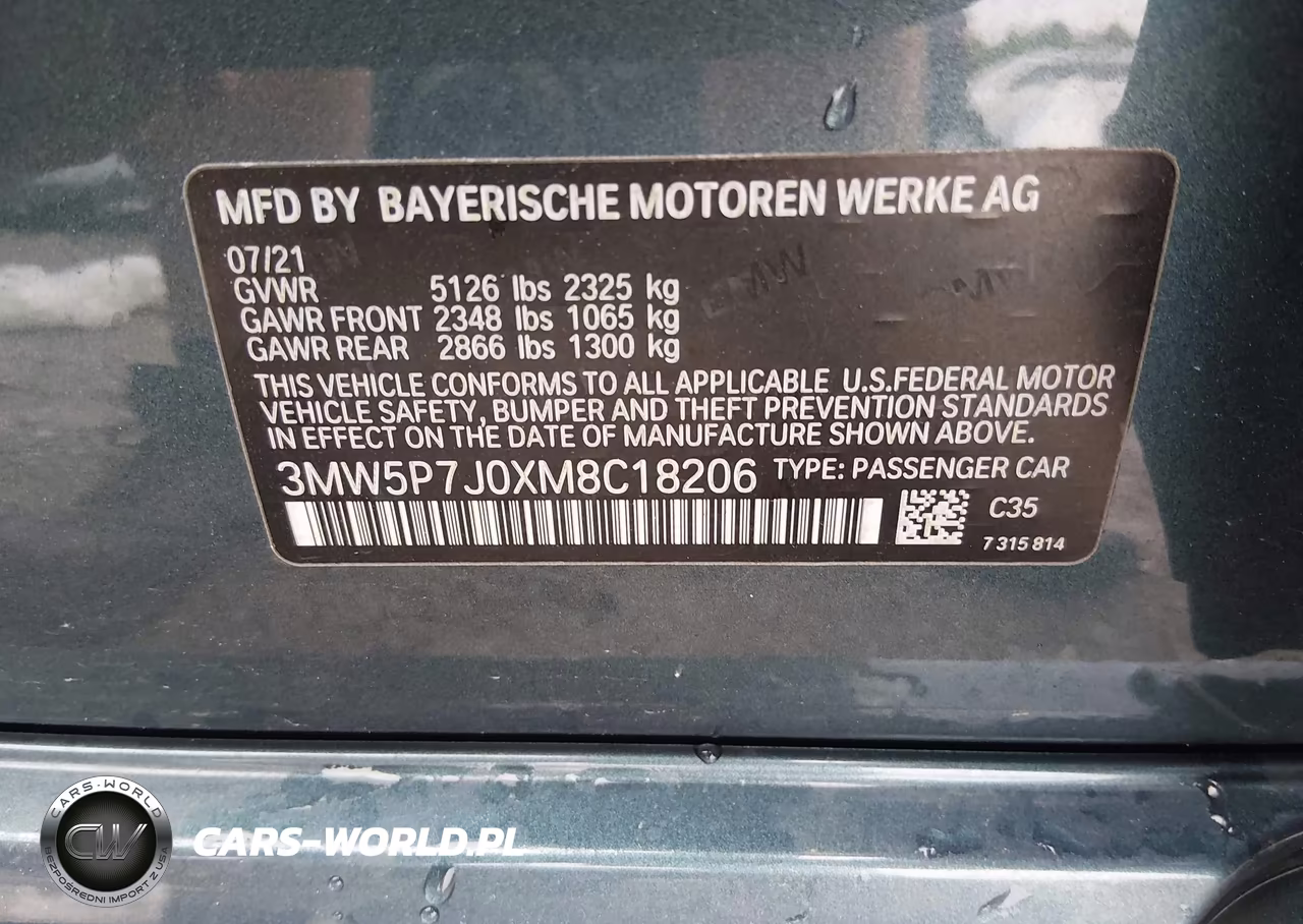 2021 BMW 330E VIN:3MW5P7J0XM8C18206 - 9