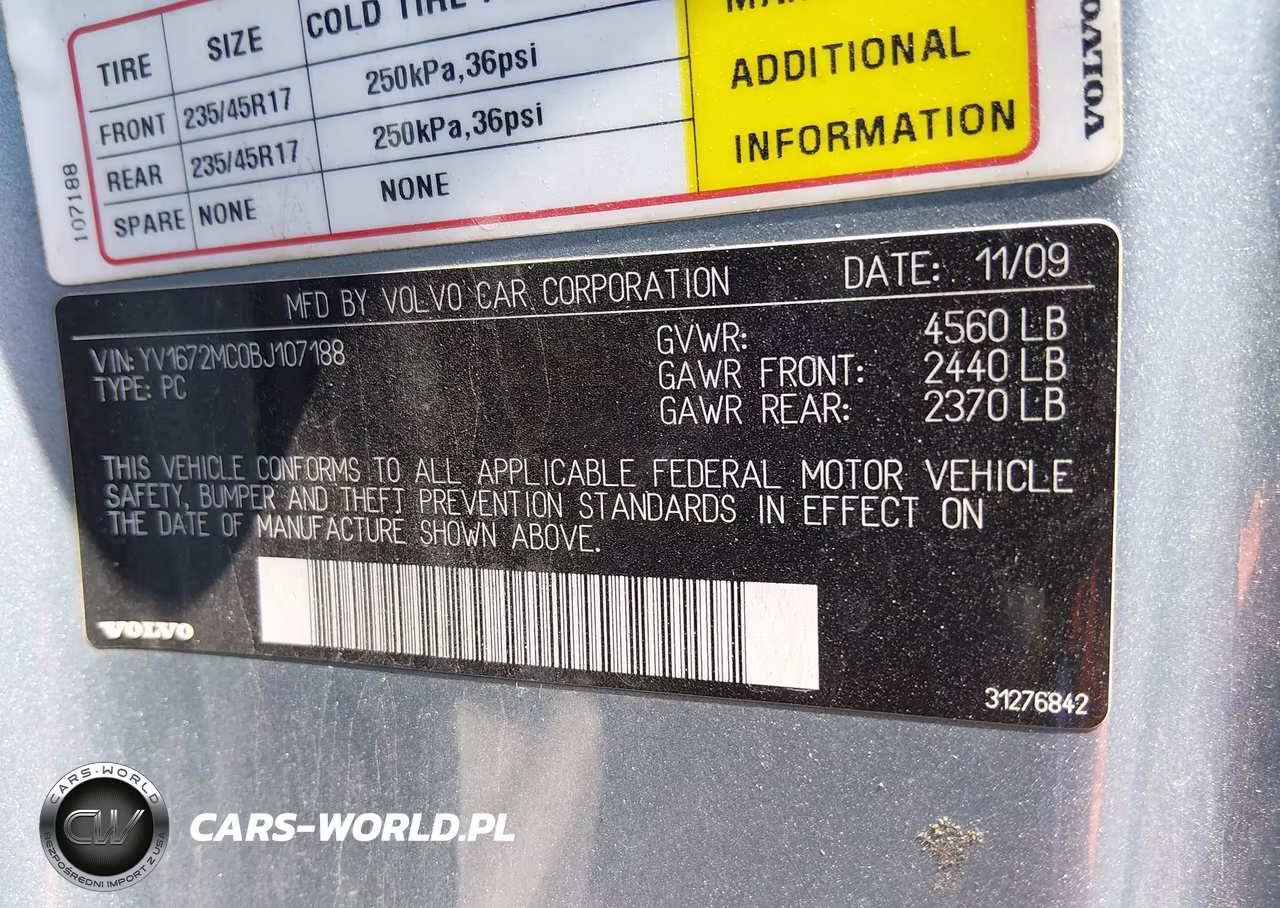 2011 Volvo C70 T5 (Retail Only) VIN:YV1672MC0BJ107188 - 9