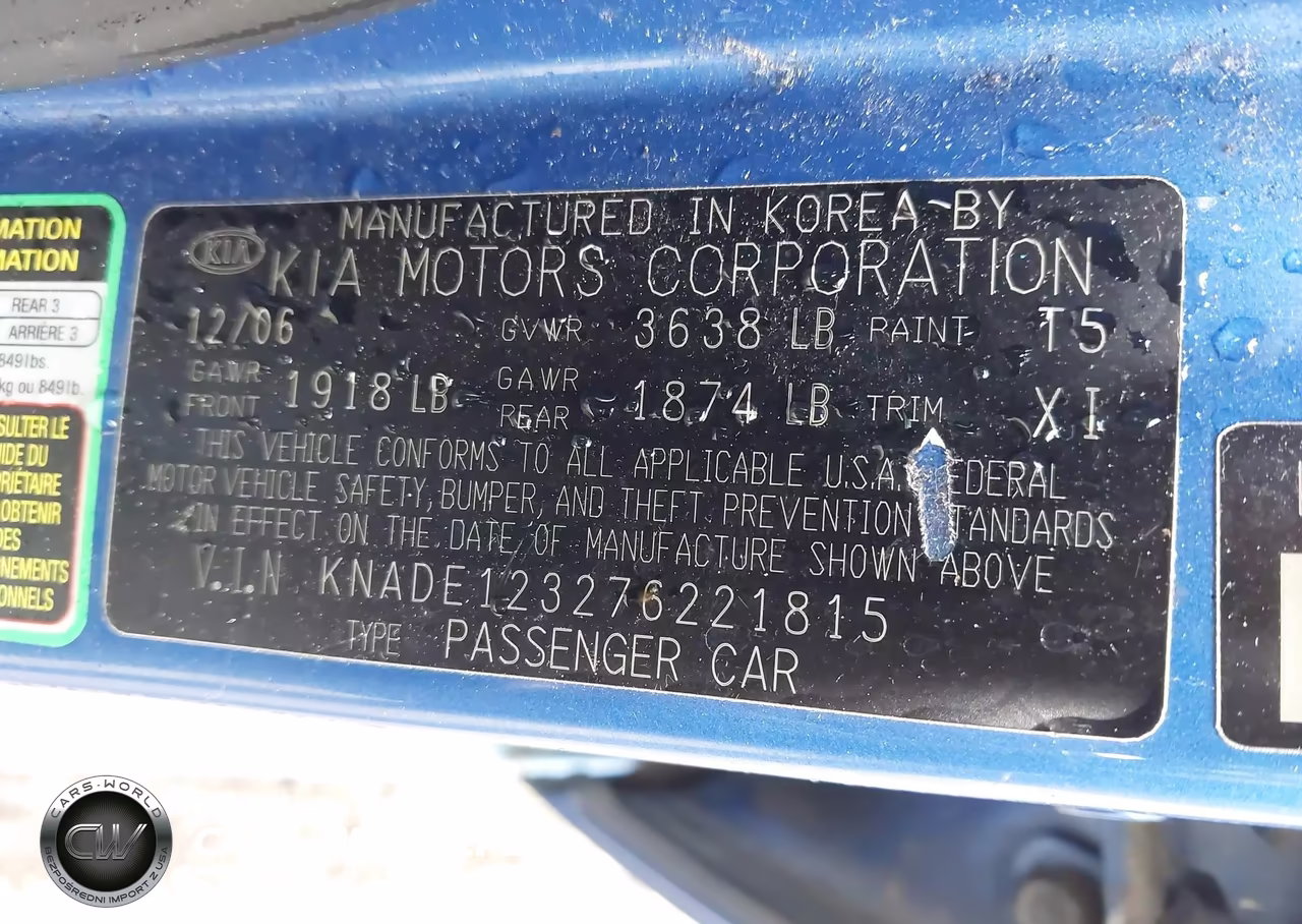 2007 Kia Rio Lx VIN:KNADE123276221815 - 9
