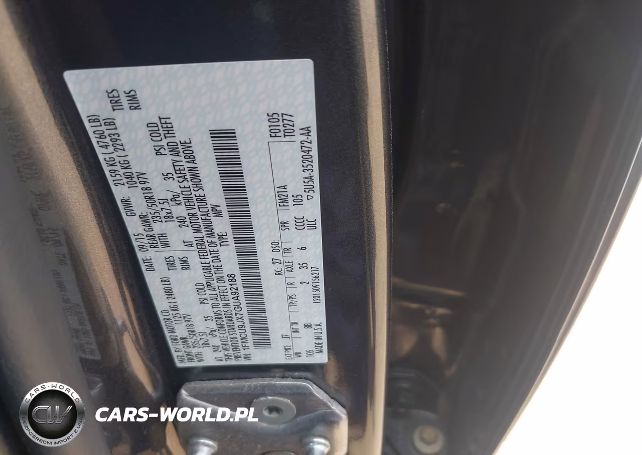 2016 Ford Escape Titanium VIN:1FMCU9JX7GUA92188 - 9