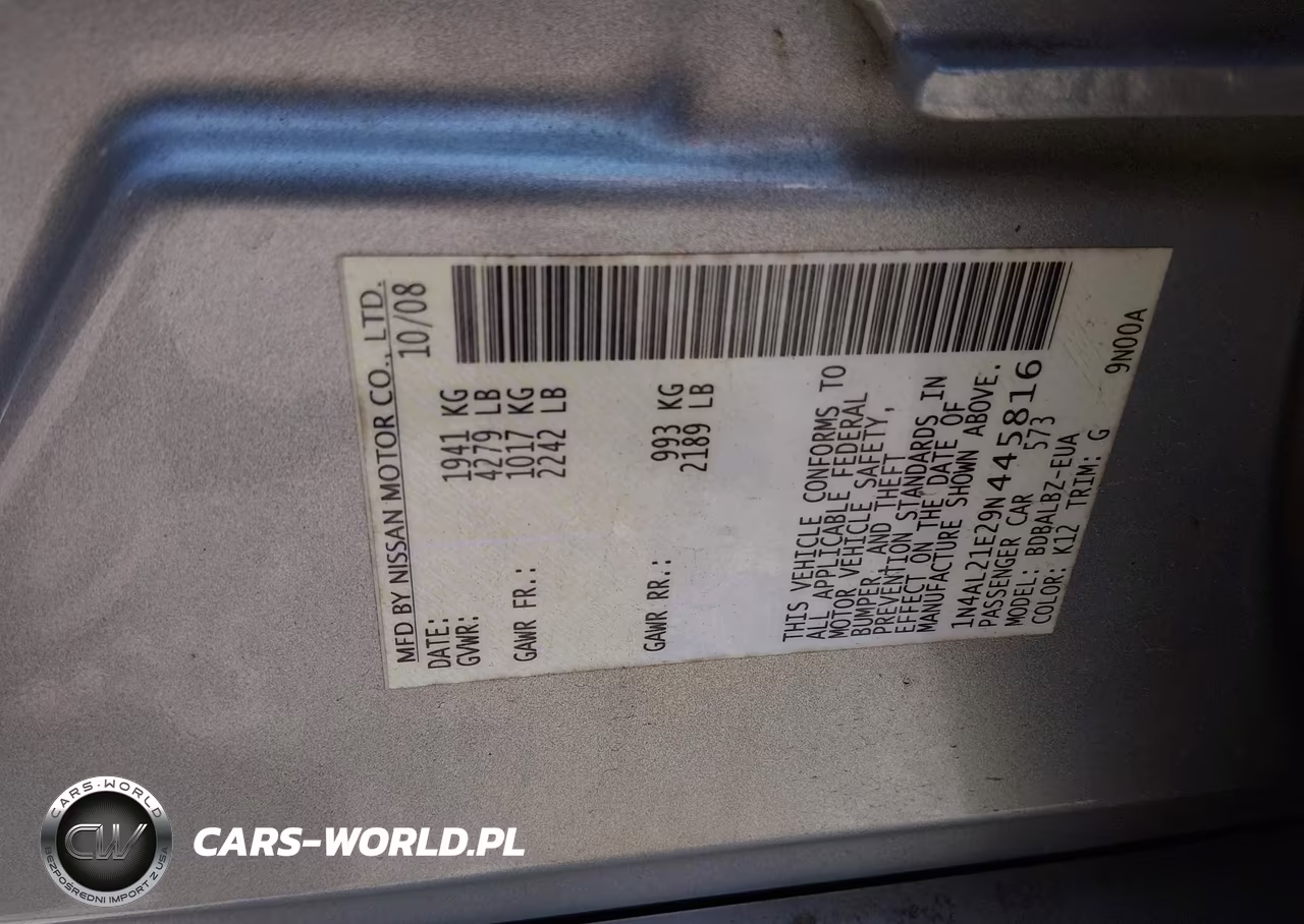 2009 Nissan Altima 2.5 S VIN:1N4AL21E29N445816 - 9