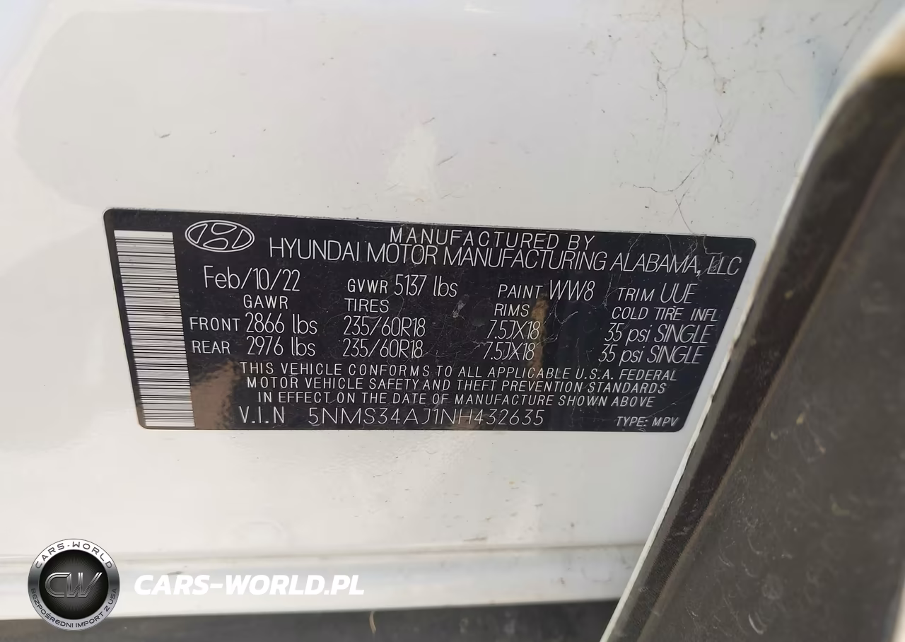 2022 Hyundai Santa Fe Sel VIN:5NMS34AJ1NH432635 - 9