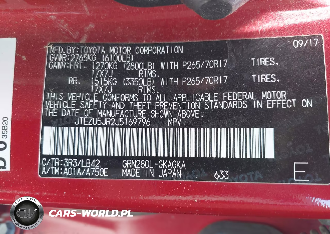 2018 Toyota 4Runner Sr5 Premium VIN:JTEZU5JR2J5169796 - 9