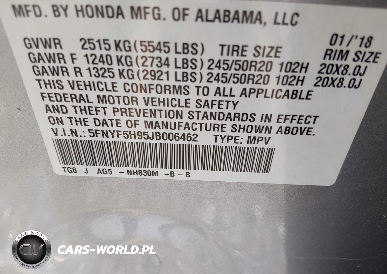 2018 Honda Pilot Touring VIN:5FNYF5H95JB006462 - 9