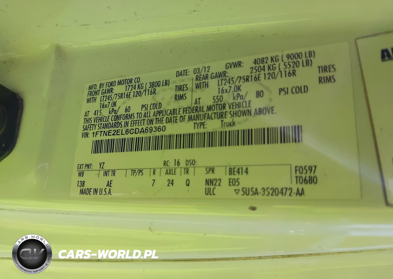 2012 Ford E-250 Commercial VIN:1FTNE2EL6CDA69360 - 9