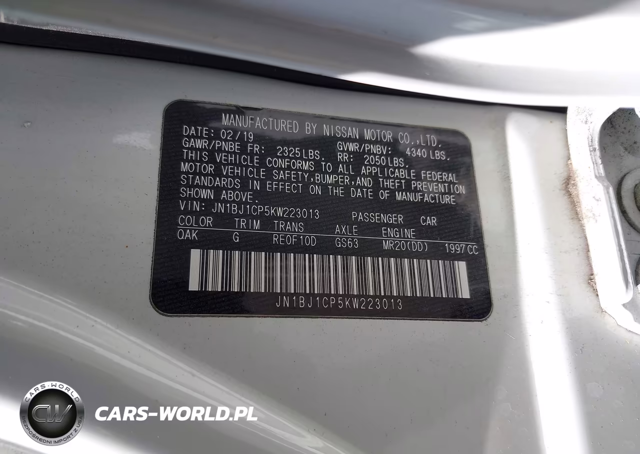 2019 Nissan Rogue Sport S VIN:JN1BJ1CP5KW223013 - 9