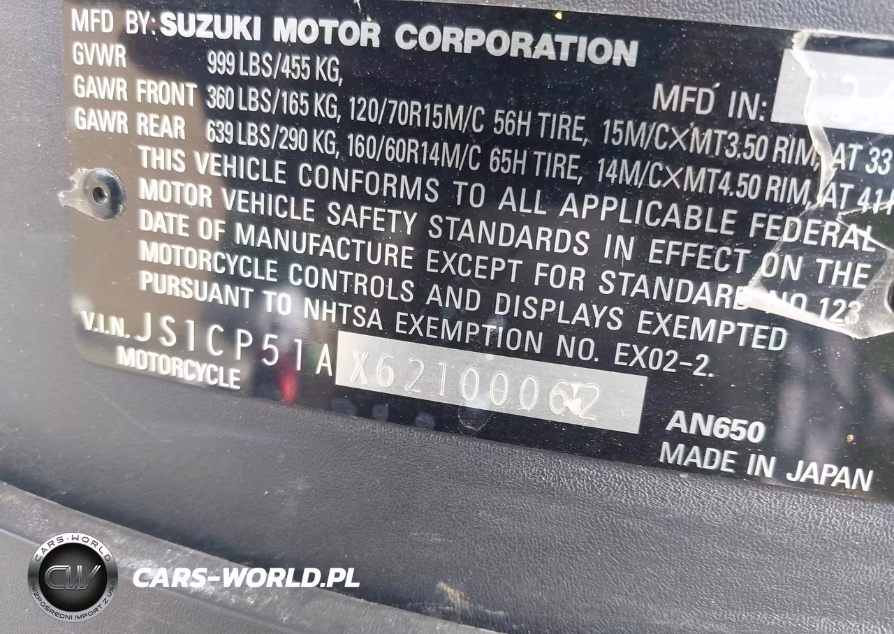 2006 Suzuki An650 K3 VIN:JS1CP51AX62100062 - 10