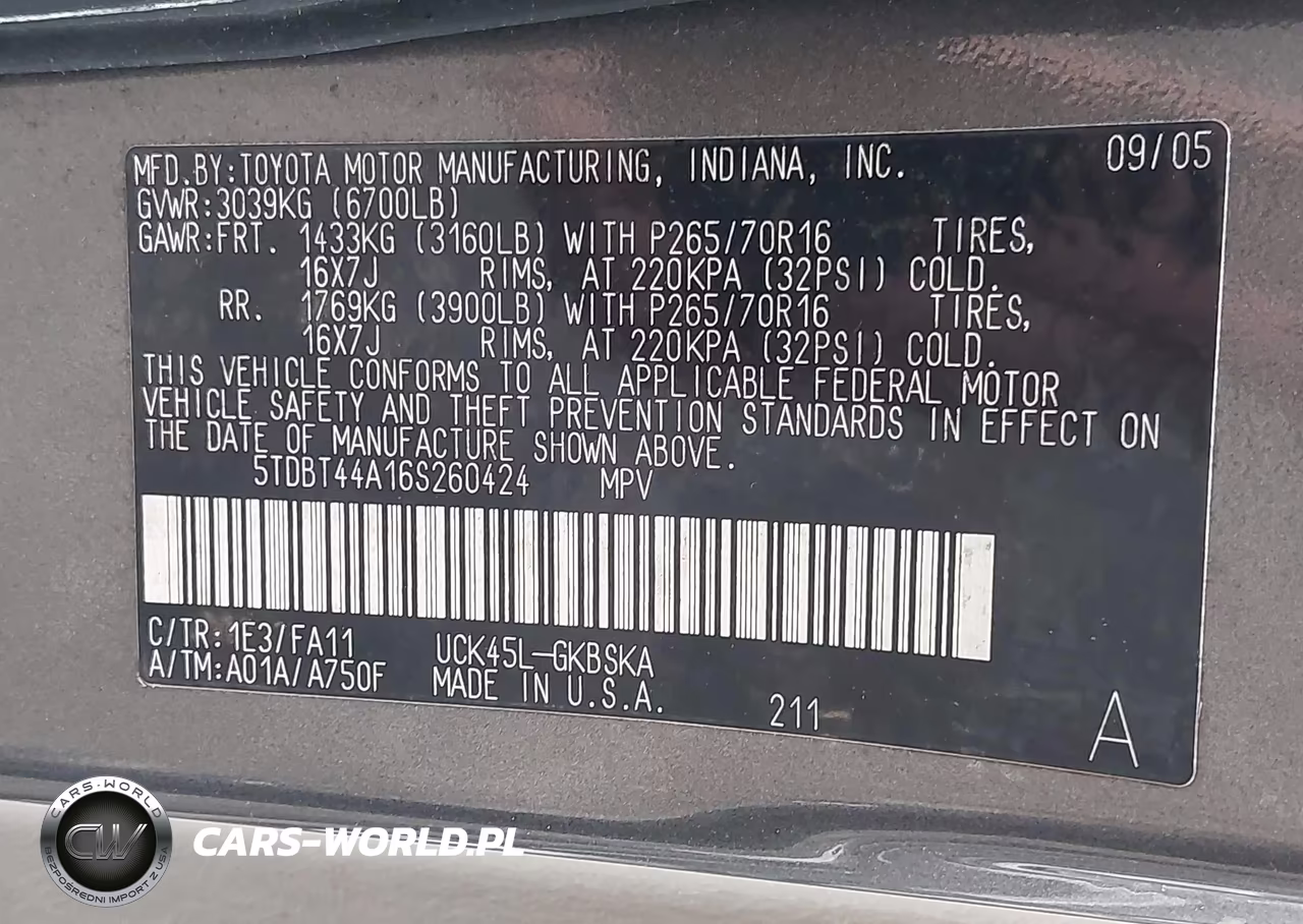 2006 Toyota Sequoia Sr5 V8 VIN:5TDBT44A16S260424 - 9