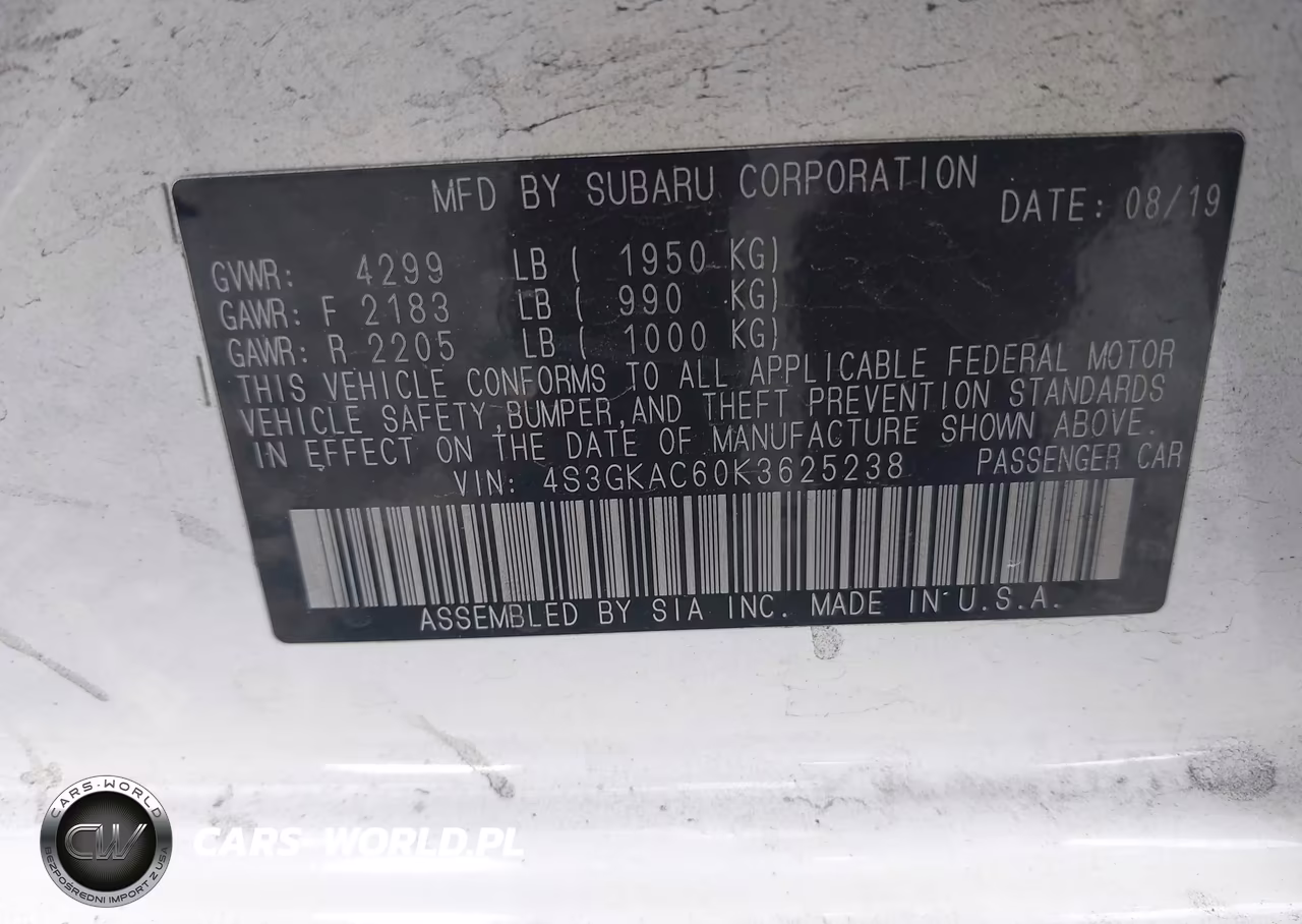 2019 Subaru Impreza 2.0I Premium VIN:4S3GKAC60K3625238 - 9