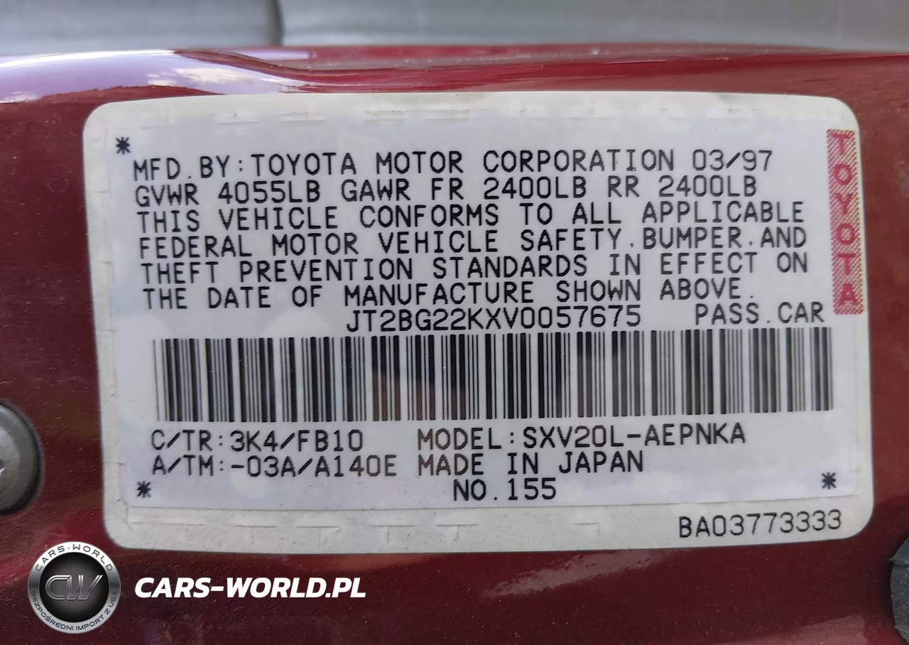 1997 Toyota Camry Le VIN:JT2BG22KXV0057675 - 9