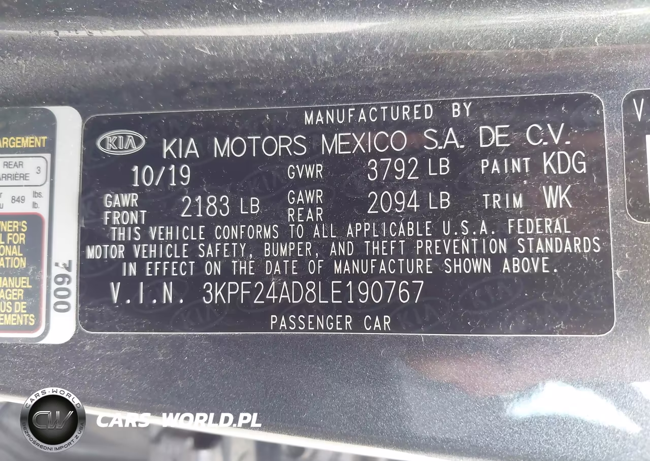 2020 Kia Forte Fe VIN:3KPF24AD8LE190767 - 9