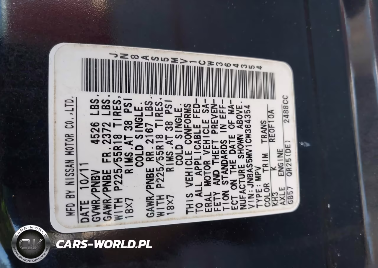 2012 Nissan Rogue Sv W-Sl Pkg VIN:JN8AS5MV1CW364354 - 9