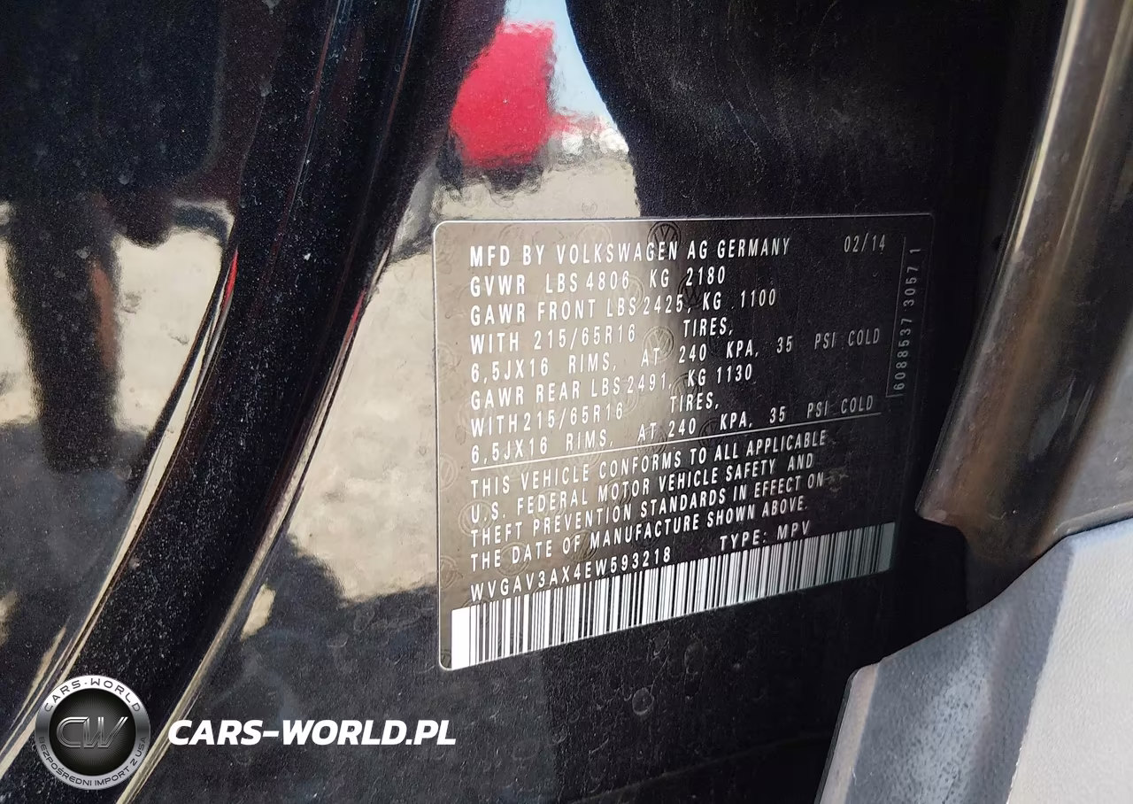 2014 Volkswagen Tiguan S VIN:WVGAV3AX4EW593218 - 9